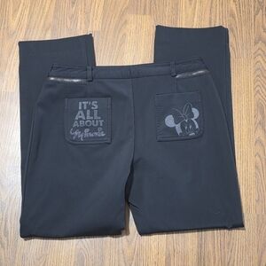 Disney Women’s Golf Pants Black W30 Inseam 26.5 Side Zip Pockets Athletic D12